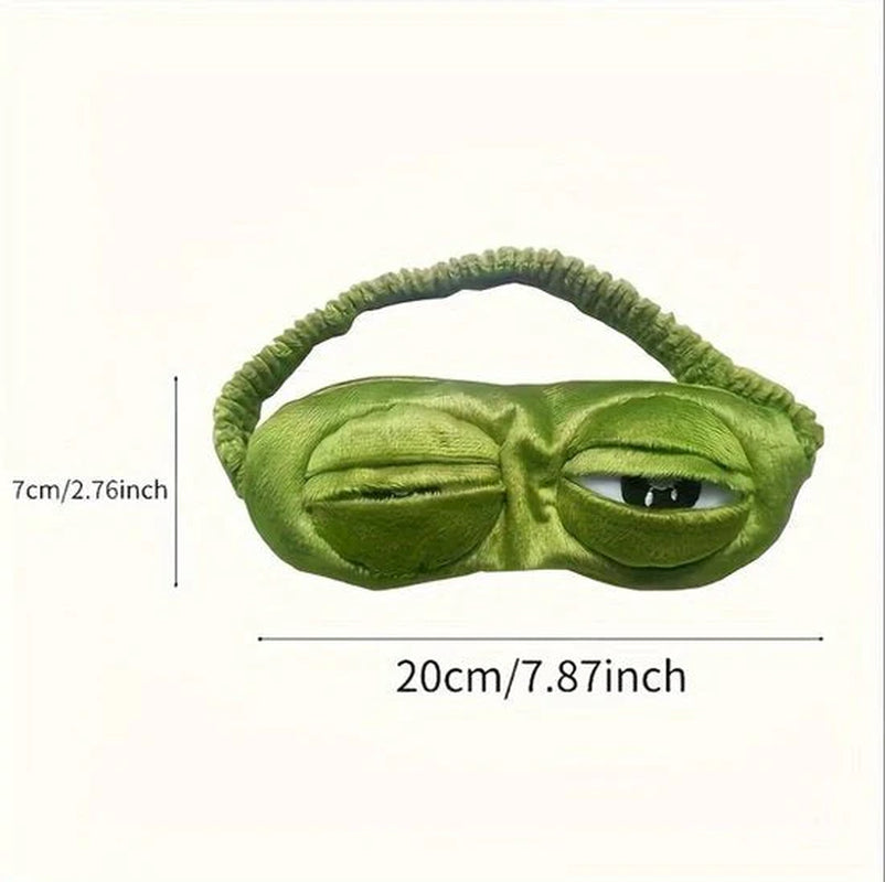 Groen Kikker Slaap Masker Oog Masker Dames En Heren – Zacht Pluche Slaapmasker Met Kikker Ogen Design, Bedekkend Oog Masker Met Elastische Band Voor Slapen, Reizen En Rustmomenten