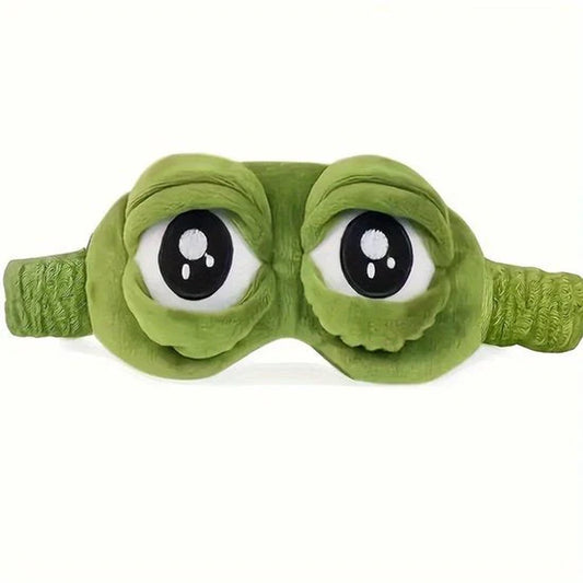 Groen Kikker Slaap Masker Oog Masker Dames En Heren – Zacht Pluche Slaapmasker Met Kikker Ogen Design, Bedekkend Oog Masker Met Elastische Band Voor Slapen, Reizen En Rustmomenten